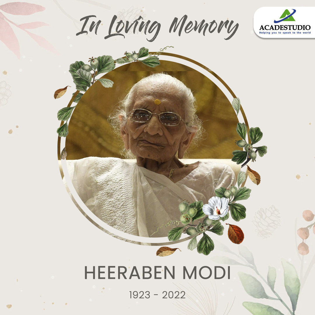 AcadeStudio's tweet photo. Sri Narendra Modiji’s mother, Smt. Heeraben Modiji left for the heavenly abode on 30th December 2022. Her son, Modiji, fondly remembers her devotion to selfless work and life dedicated to values and her journey similar to a tapasvi (saint). 
#memorial #love #History #NeverForget https://t.co/N6h1WQNmSN