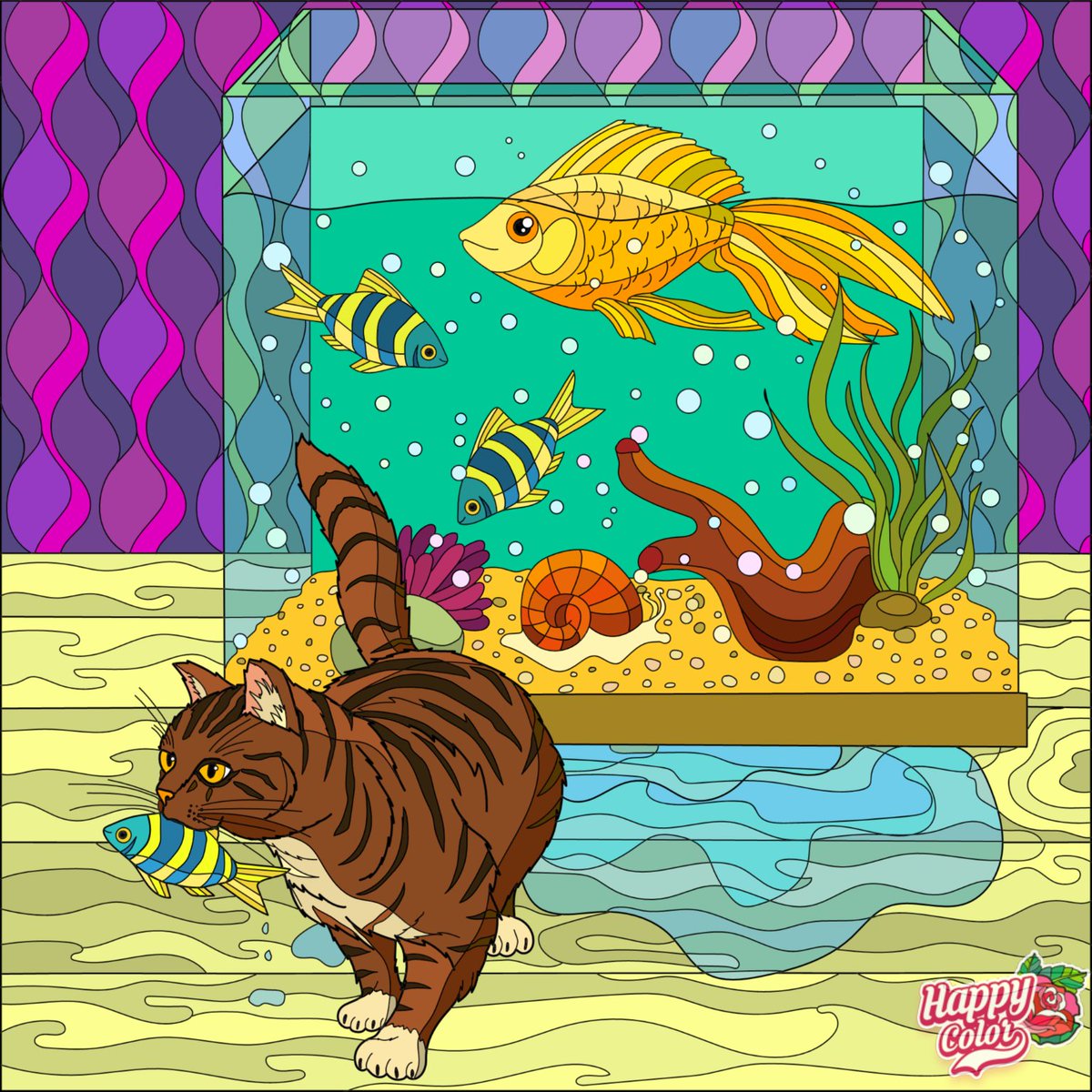 KingOfColoring's tweet photo. Haha, kitty be like, "Hey, I found that Nemo y'all were looking for." #HappyColor #Cats #FishingLife #FindingNemo #FoundNemo #Coloring #ColorByNumber #ColorByNumbersApp #PaintByNumbers https://t.co/y14ghSTjUM