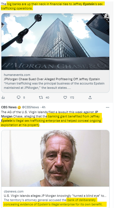 FieldWhistle's tweet image. US Virgin Islands Government Lawsuit “JP Morgan knowingly facilitated, sustained, and concealed” Epstein’s sex trafficking ring &amp;amp;“financially benefitted” from it bit.ly/3G4SON7



#c2cJPMorgan #c2cChildSexTrafficking #c2cEpsteinAssociate #c2cBank