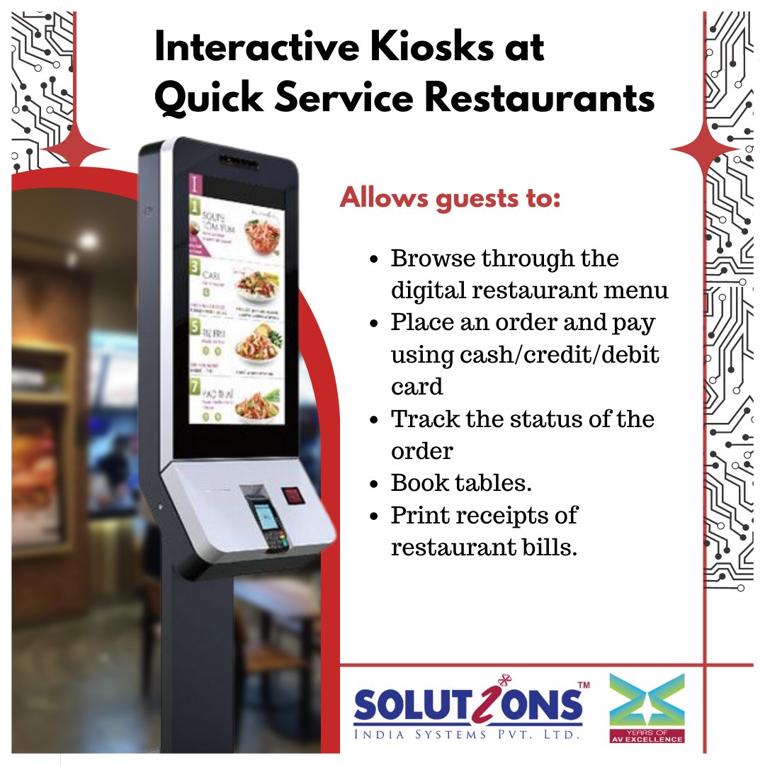 SISPLAV's tweet photo. SISPL’s Interactive Kiosks are ergonomically designed to occupy very little space, serve many functions, possess remote management capability and offer unlimited future potential.

https://t.co/WY8OGuJQLA

#sispl #interactiondesign #interactivekiosk #interactivemenu #Hospitality https://t.co/yEfplhu8IK