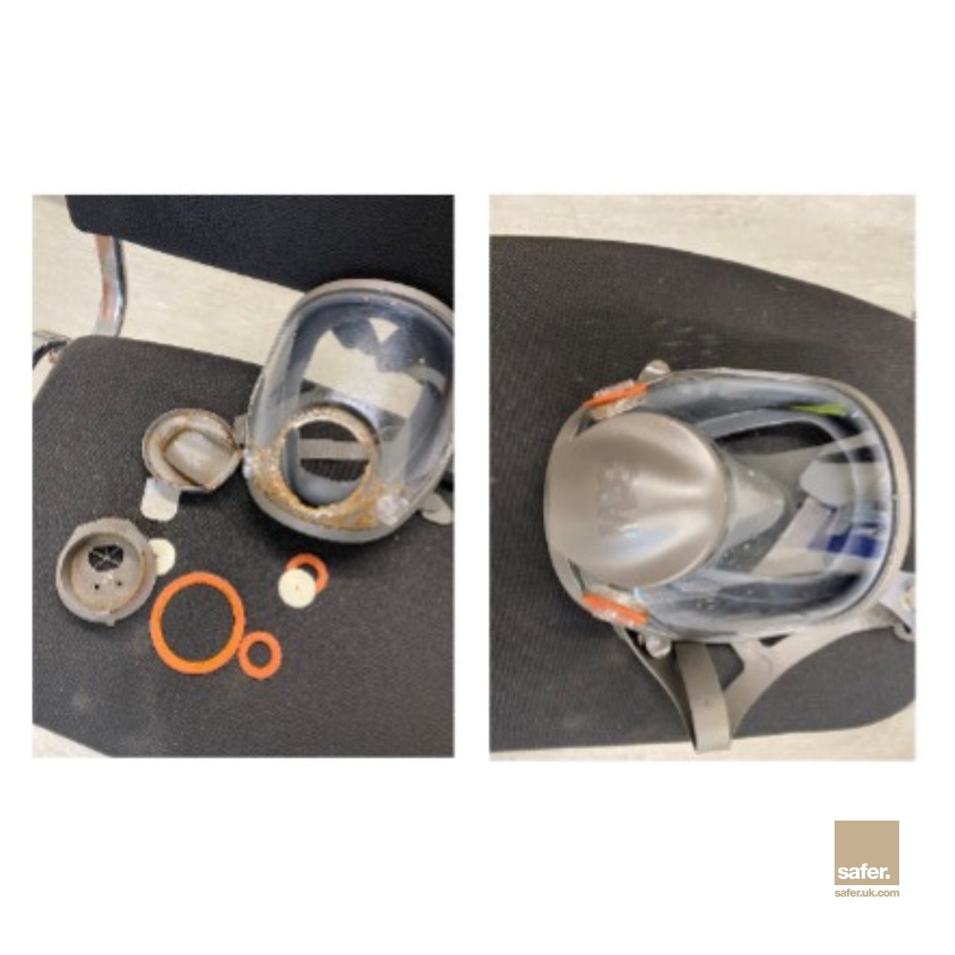 safer_uk's tweet photo. Face fitting isn’t just about passing a test to get a certificate.  Every person is taught how to strip down and maintain their respirator.

Look at the before and after picture for a full-face respirator...

1/2 https://t.co/kEhL7my4n4