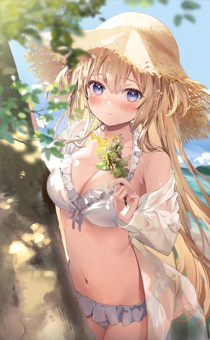 #今年一番伸びた絵を貼る お嬢様とプライベートビーチ 