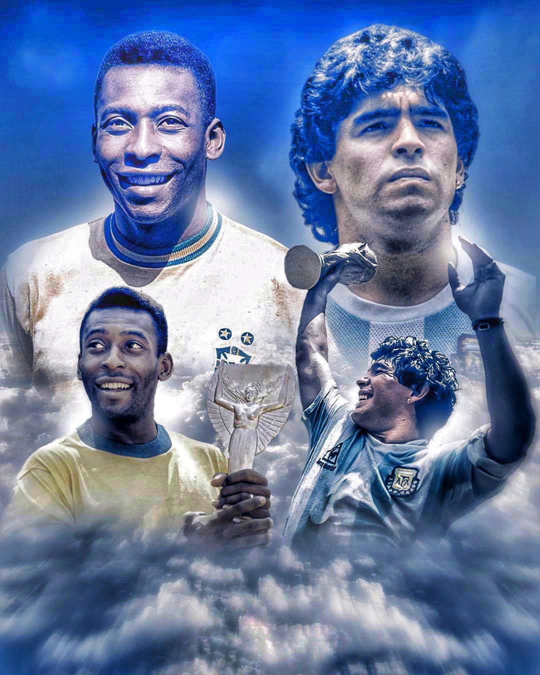 Maradona and pele HD wallpaper