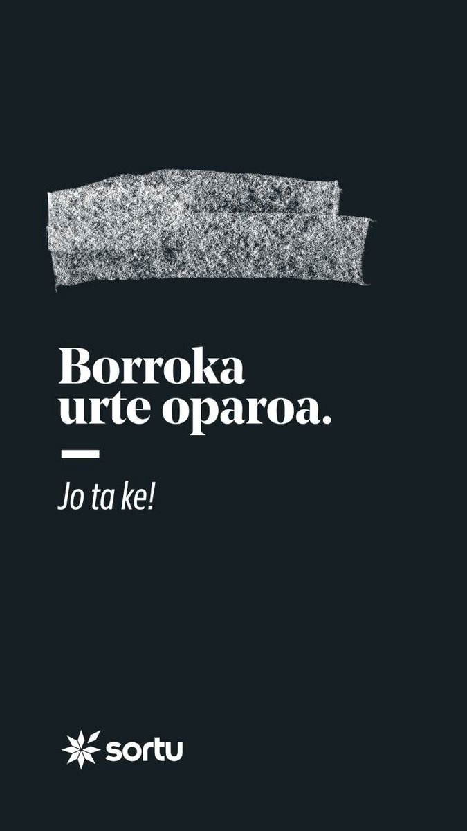 ✨𝘌𝘨𝘶berri on eta borroka urte oparoa! Zer da ba borroka ortzimuga batera bidean itxaropen eta anbizio amaigabe bat ez bada? 𝐍𝐞𝐡𝐨𝐫𝐤 𝐞𝐳 𝐝𝐢𝐨 𝐞𝐠𝐮𝐫𝐢 𝐢𝐭𝐱𝐚𝐫𝐨𝐩𝐞𝐧𝐚 𝐤𝐞𝐧𝐝𝐮𝐤𝐨. Borroka urte on guztioi. JTK!