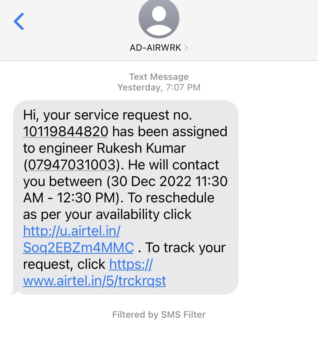 SAURABH7942's tweet photo. @airtelindia @Airtel_Presence Not working more than 24 hrs . No response or call from airtel . Is this service from private companies https://t.co/zdzUwtXNEv