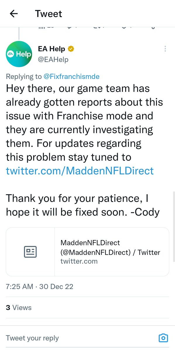 Fixfranchismde's tweet photo. @Jaguars @EAMaddenNFL @foyelicious @EAMaddenNFL @MaddenNFLDirect is doing absolutely nothing https://t.co/0UPnxn0CM8