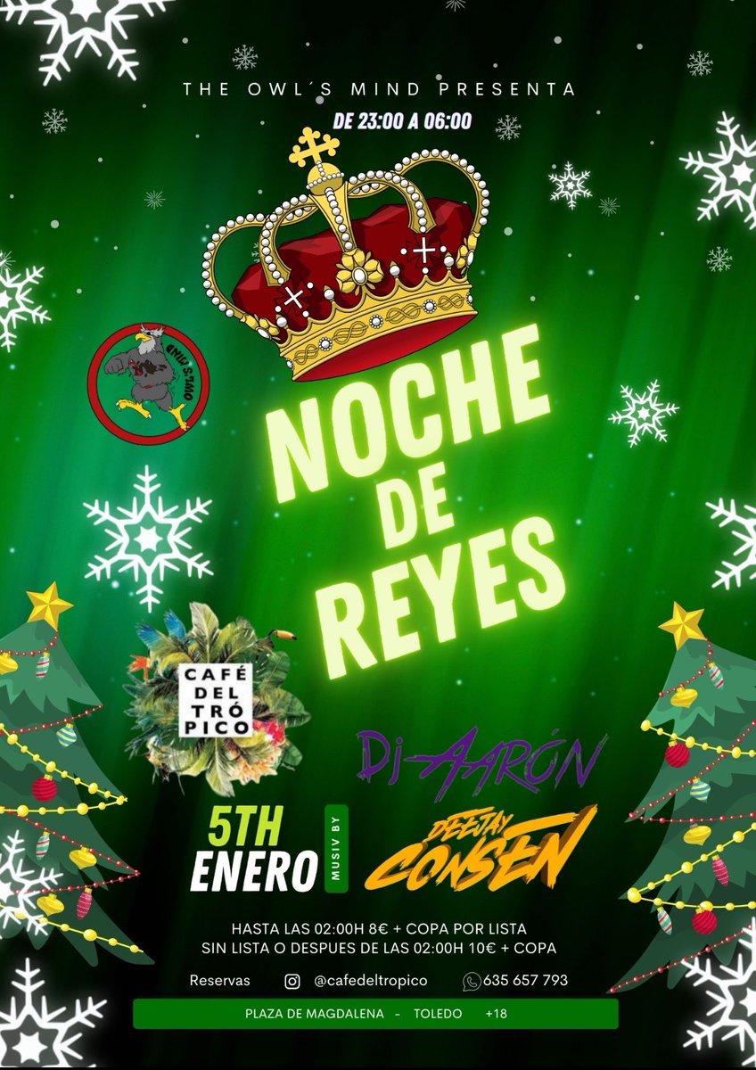 TheOwlsMind's tweet photo. ¿Qué mejor regalo de reyes que este?
No dudéis en pedirnos vuestras entradas anticipadas para el círculo del arte y nuestras listas para el café del trópico!🪩🦉 https://t.co/iqs0BRLgmP