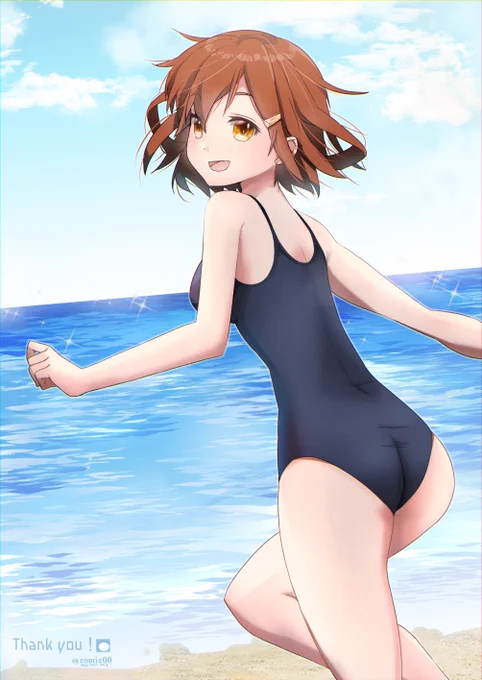 雷「こっちよ、司令官!」Skeb納品いたしました#艦これ #雷 #Skeb 
