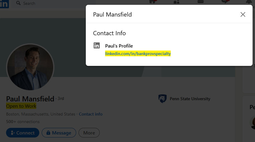 NingiResearch's tweet photo. After $PVBC's CEO David Mansfield resigned, Paul Mansfield, the head of #Bankprov's Crypto Lending, is also "open to work"...but should change his LinkedIn short URL soon...anyway the Q3 report is still not filed...3 months after closing the quarter... https://t.co/XqS3zbQJL3