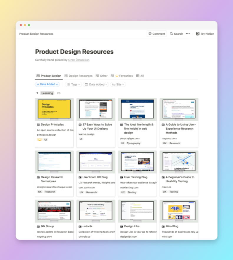 AdhamDannaway's tweet photo. 🔥 Product design resources

A growing list of high-quality product design related resources.

• UX
• UI design
• Mobile 
• Design systems
• Animation

→ https://t.co/I1sOew8P7O 

Hand-picked by @ozanoz

#design #productdesign #UX #UXdesign #uxui https://t.co/0L3slYUbEO