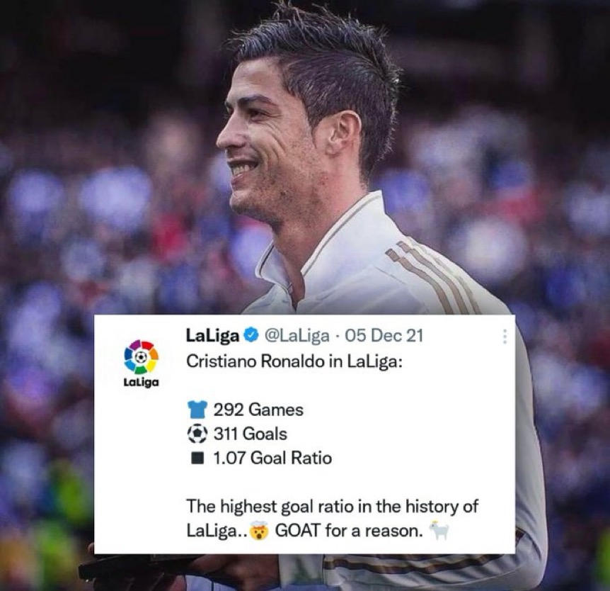 TeamCRonaldo's tweet photo. 🎙️| Sir Alex: "If Cristiano Ronaldo had started his career in LaLiga, he would have Messi's numbers twice."

Spot on. 💯🐐 https://t.co/hGh8oQhI7Z