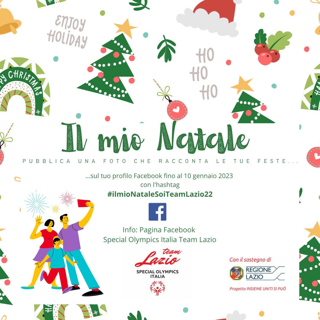 Volete condividere un’immagine che riassuma la bellezza di questi giorni di festa? Fino al 10 gennaio basta pubblicare su Facebook con il link: #ilmioNataleSoiTeamLazio22
Info: pagina Fb Special Olympics Italia Team Lazio
#contestfotografico #fotografia #natale2022 <a href="/SOItalia/">Special Olympics Ita</a>
