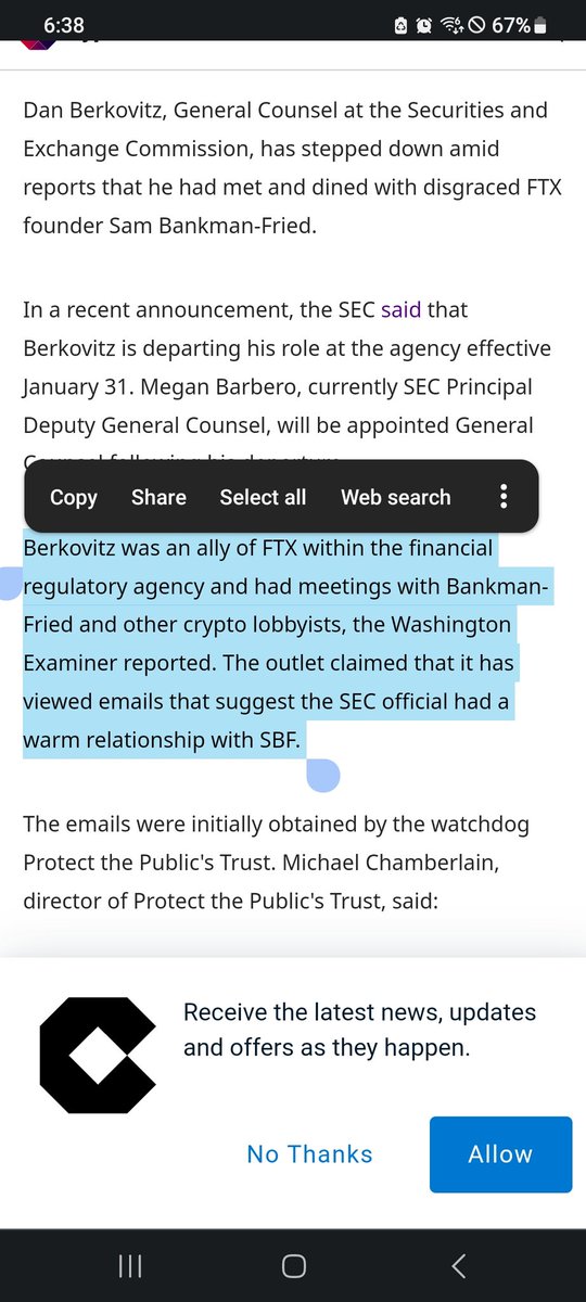 Christalball93's tweet photo. #FTX linked Berkovitz steps down from SEC! π #WallStCorruption #AMC #stokens https://t.co/QdD1eI5UoR