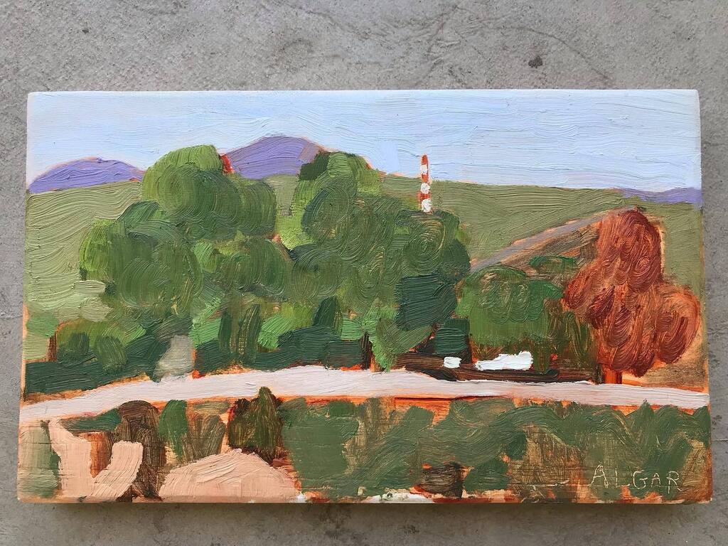 tracyalgar's tweet photo. Plein air painting at Blue Moon Farm. 

View from Cathy’s Stoep
Oil on cradled plywood
33 x 20 cm
Available - DM me for more info

#southafricanlandscape #southafricanpleinairartists 
#tracyalgar https://t.co/KshEJbenBe https://t.co/YoDHfnqVv2