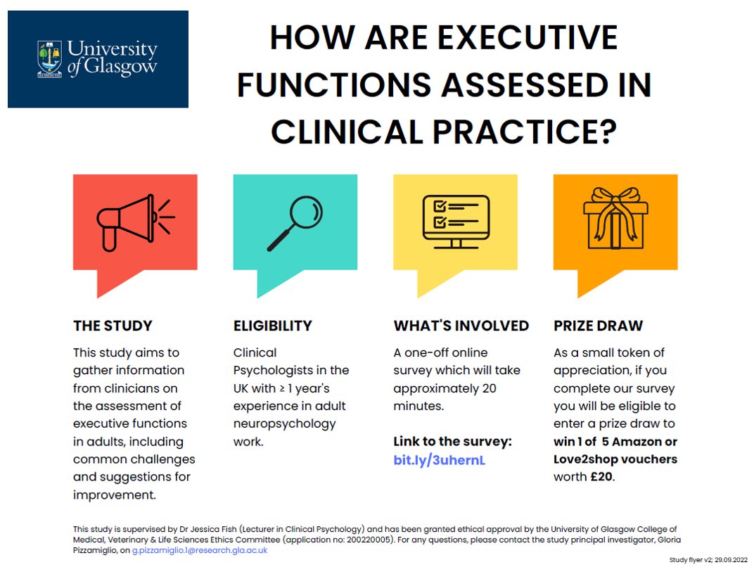 🚨 Still recruiting 🚨

We’re just over half way to our recruitment target🎯- huge thanks to those who have taken part thus far!

Please take part, share and RT whilst you can🙏 #clinicalpsychologists #executivefunctions

Link: uofg.qualtrics.com/jfe/form/SV_bp…