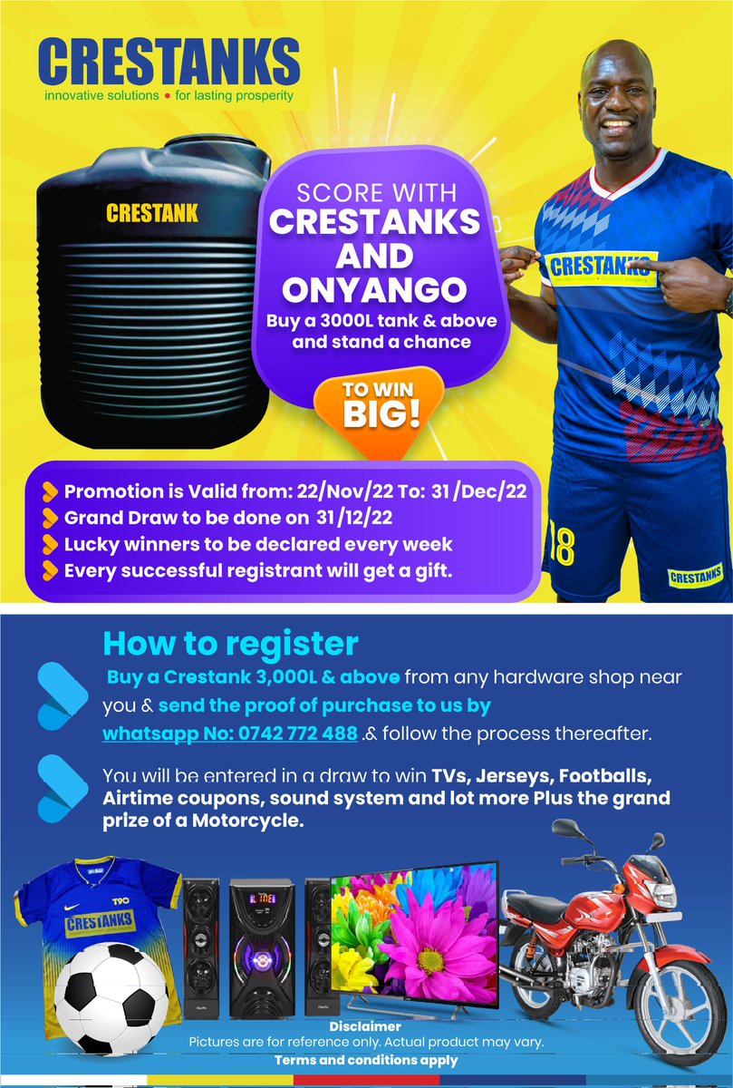 crestanks's tweet photo. THE GRAND DRAW IS HERE!🥳
All participants should tune in for the live broadcast of the draw live on Facebook and YouTube at 2pm tomorrow to witness the lucky winners.
Will you be the lucky winner?👀
#Crestanks #Granddraw #Luckywinners https://t.co/3aYDF9ujjJ