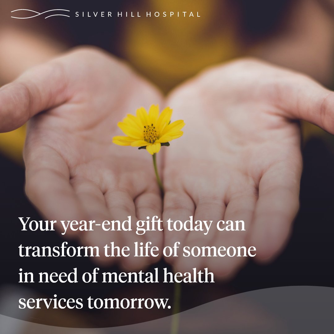 In the #seasonofgiving, please consider #donating to #SilverHillHospital. Your #contribution helps provide adults and adolescents with the comprehensive treatment programs they need for successful long-term recovery. To make a donation, please visit  bit.ly/3VxzihZ