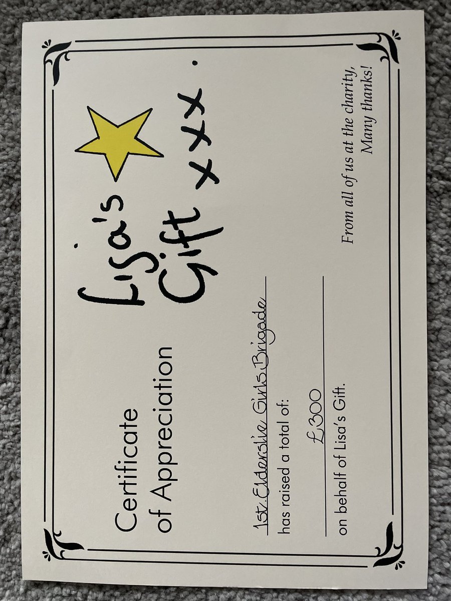 A thank you to 1st Elderslie GB from Lisa’s Gift, a charity which looks to tackle child poverty in Renfrewshire. This was the collection from our Christmas Carol evening.
#communitymatters
#girlsbrigade
#renfrewshire
#ShareTheGoodNews