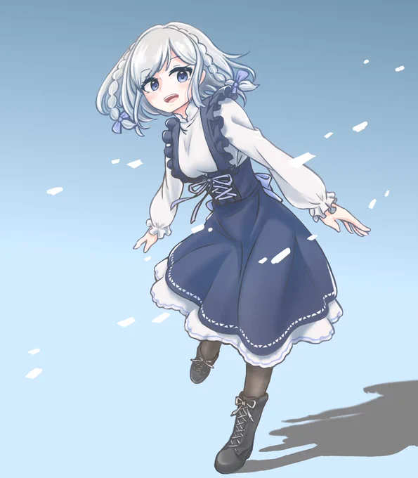 ノースリーブほんとに寒そうなのでさすがに冬服着てください。ということで#瑠璃色スケッチ 