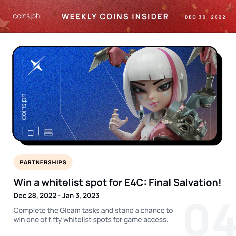 coinsph's tweet photo. Before the year ends, lets recap what went down at Coins for the last week of 2022!

🛠 Build the future of Web 3 with Coins
🏆 Be a Coins Champion today
🏇🏽 Play &amp; Earn with @metaderby
🎮 @AmbrusStudio Giveaway
🥳 Bagong Papremyo with @WesternUnion