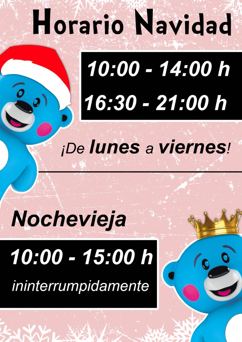 JOSBERTOYS's tweet photo. Si todavía no has tenido tiempo de comprar tus regalitos, te informamos que...
¡Esta #Nochevieja abrimos en horario ininterrumpido de 10:00 a 15:00 horas! 🕐
¡Nos vemos en #Josbertoys! 😋🎁
👉 https://t.co/sC0cbKhh5I 🛒
#josber #juguetes #josbergroup #jugueteria #TiendaOnline https://t.co/k5wp3Y4Isl
