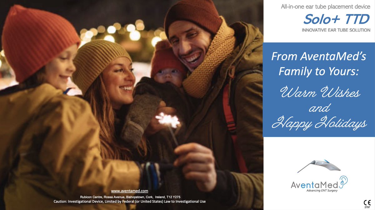 From AventaMed’s Family to Yours:
Warm Wishes and Happy Holidays
Follow AventaMed: LinkedIn, Instagram, Facebook, Twitter
aventamed.com
#eartubes #childrenshealth #otorrino #orl #ear #surgicaltech #otorhinolaryngology #makeitsimple #eartubesurgery #otitis #otitismedia