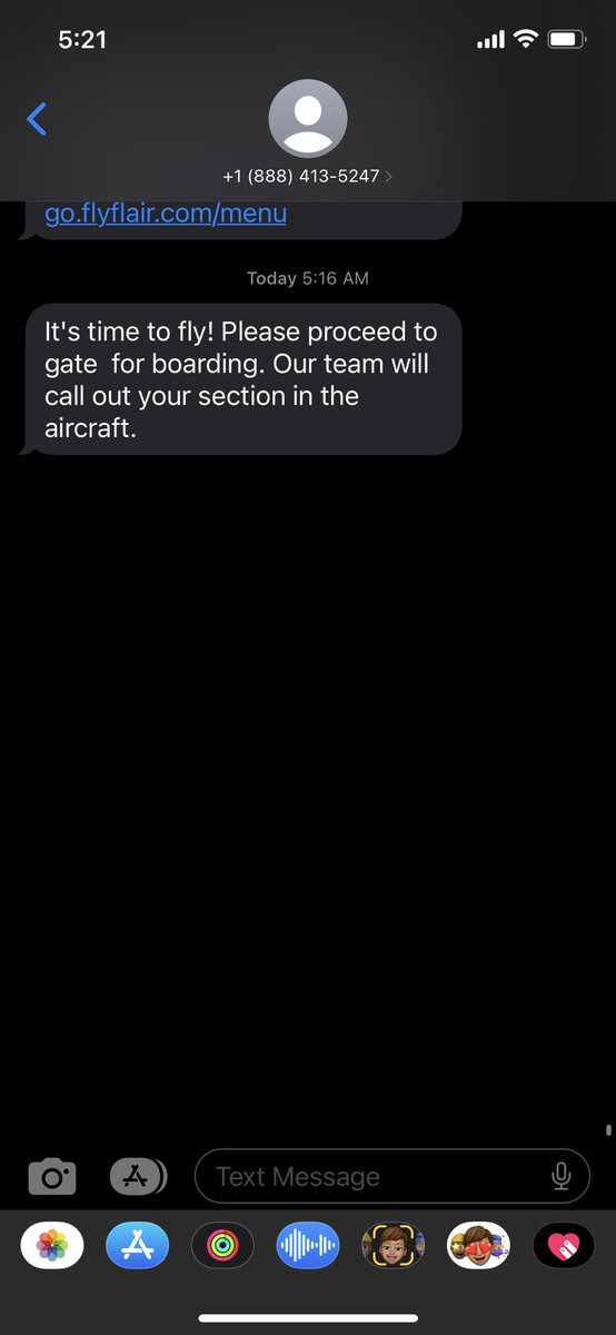 sunraeshining's tweet photo. You know how it’s super annoying to fly and have everyone rush the gate for boarding the MOMENT it’s announced? Flair figured out how to make that experience even worse - send out an automated text at a pre-determined time https://t.co/WWQG969aUb