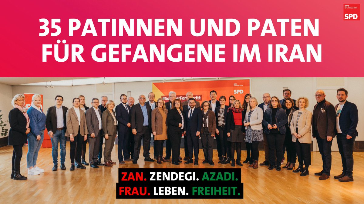 35 unserer Landtagsabgeordneten haben eine Patenschaft für Gefangene im Iran übernommen. Nach dem Besuch von <a href="/daniela_sepehri/">Daniela Sepehri (she/her)</a> bei uns in der Fraktionssitzung ist die Unterstützung für die von ihr ins Leben gerufenen politischen Patenschaften riesig.