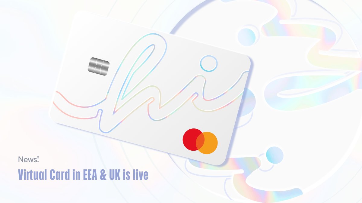 hi | Web 3 Neo-Banking (@hi_com_official) on Twitter photo The hi Virtual Debit <a href="/Mastercard/">Mastercard</a> is officially here!
💳Spend Crypto & Fiat at 90m+ merchants worldwide
🤑Up to 10% back in Spend Rewards on every purchase
📺Up to 15 digital subscriptions
✈️Travel Benefits
What are you waiting for? Apply now in the App
resources.hi.com/hi-virtual-car… The hi Virtual Debit <a href="/Mastercard/">Mastercard</a> is officially here!
💳Spend Crypto & Fiat at 90m+ merchants worldwide
🤑Up to 10% back in Spend Rewards on every purchase
📺Up to 15 digital subscriptions
✈️Travel Benefits
What are you waiting for? Apply now in the App
resources.hi.com/hi-virtual-car…
