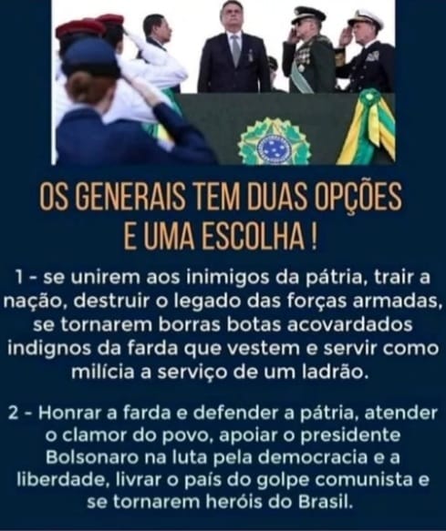 Rodrigo03501816's tweet photo. BOM DIA MEUS QUERIDOS PATRIOTAS VAMOS QUE VAMOS PORQUE SEXTOUUUUUUUUUU E EU QUE COMEÇAR ESSE INÍCIO DE FINAL DE SEMANA COM UMA PERGUNTA PRA TODOS OS PATRIOTAS SE VOCÊS FOSSEM GENERAIS QUAL DESSAS DUAS OPÇÕES VOCÊS ESCOLHERIAM ME DIZ https://t.co/qYSpjXgHp9