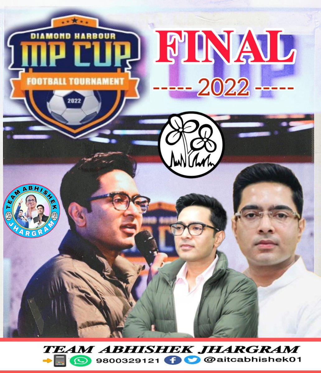 AmiyaGh56394291's tweet photo. #Final_Match
#DiamondHarbourMpCup2022
#Khela_Hobe
@abhishekaitc
@sumitt7 @akash4aitc
@KunalGhoshAgain @sayani06 @basu_bratya @SnehasisAITC @aitcsudip @ItsYourDev @myslf_soham @Birbaha_Hansda @jmandi249 @sumanaitc07 @aitcabhishek01 @SantanuSenMP @ParthaAITC @AITCofficial https://t.co/ek89xjNJOi