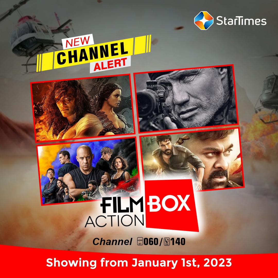 StarTimes_Ng's tweet photo. #NewChannelAlert!
Enjoy all the action on FilmBox Action coming January 1, 2023!
Wondering what channel it's on? You can find FilmBox Action on Channel 060/140.
So, on New Year's Day, simply do an automatic search if it doesn't pop up auotmatically on your screen.
Enjoy! https://t.co/J5eCI6W3oF