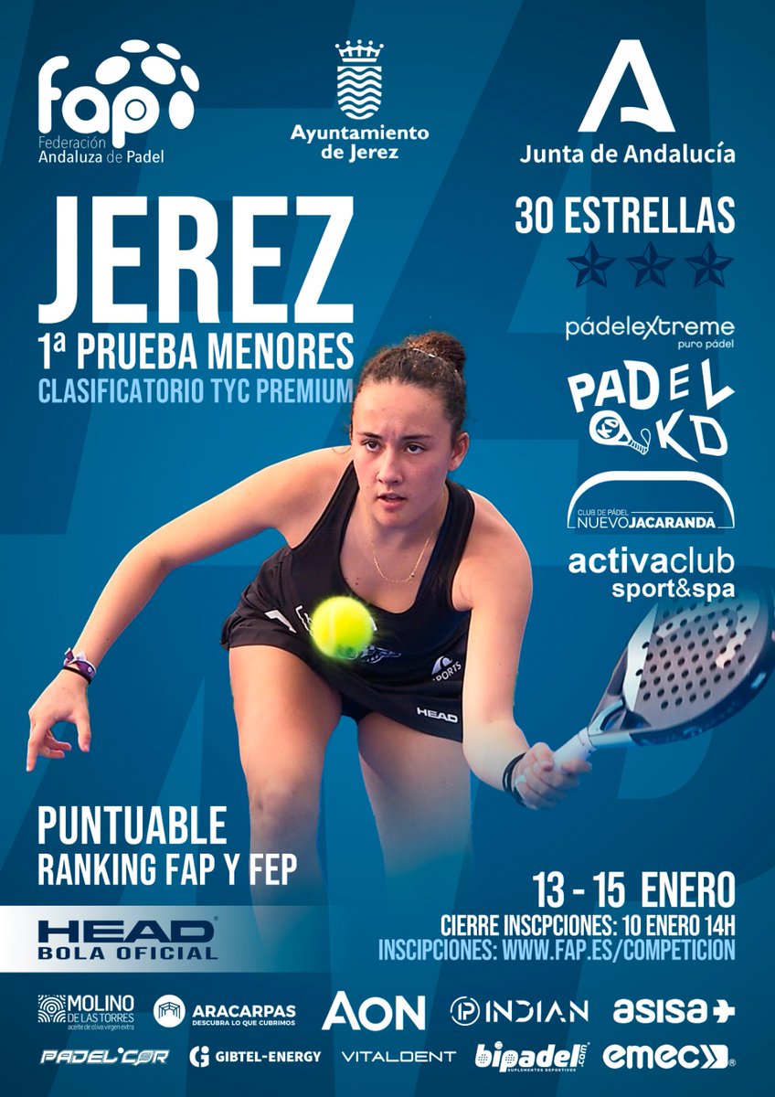 faponline's tweet photo. 📢#Jerez abre el Circuito Andaluz de Menores 2023 con la primera cita del año 🟢⚪️🟢
✳️Inscripciones del 2 al 10 de enero para participar en esta cita que otorgará plazas clasificatorias para el primer TyC Premium nacional del año.

📝https://t.co/e0PS5knJZe

#FAP #MenoresFAP https://t.co/xzM5uNy1dQ