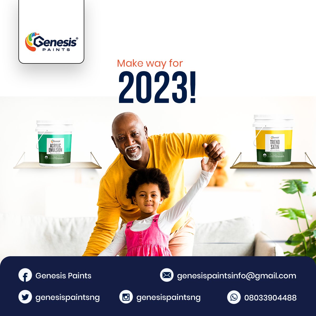 genesispaintsng's tweet photo. Thank you for the continued trust you have put in our brand. It's been an amazing 2022. We look forward to a greater and success filled 2023.
@genesispaintsng cares!
#GenesisPaints
#GenesisPaintsNigeria
#AmazingYear2022
#amazingcustomers https://t.co/1EM9yitsar