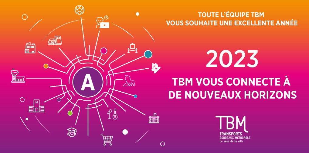 info_tbm's tweet photo. ✨L'ensemble du réseau TBM et de ses agents vous présentent leurs vœux de bonheur et de santé (le + important).
A venir cette année : une extension jusqu'à l'aéroport ✈️, un nouveau réseau de Bus 🚌, des évènements sportifs et festifs.
Restez connecté https://t.co/HlUuguaBGv