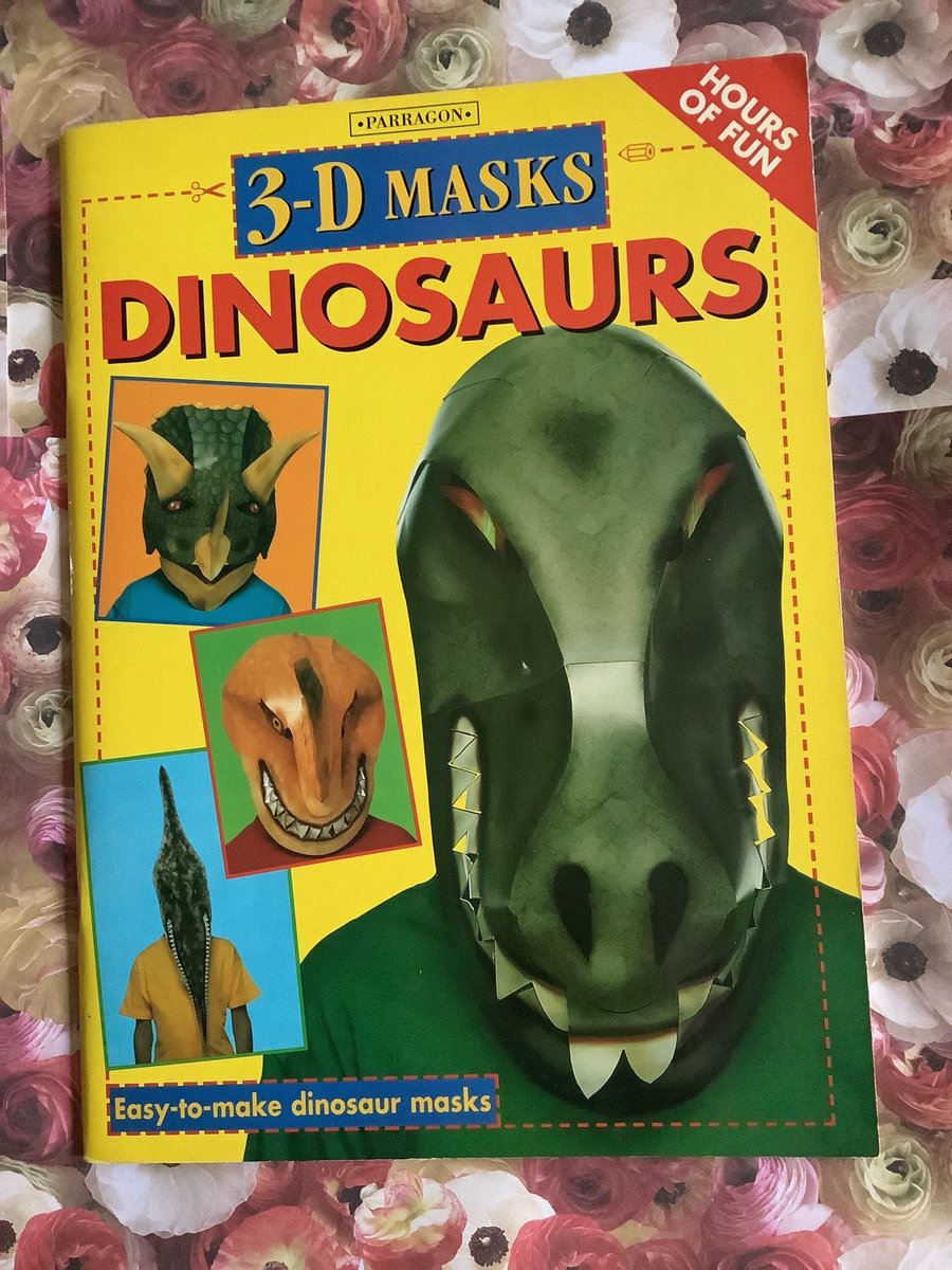 WatsonsVintage's tweet photo. NEW LISTING This is such a fun book gift for a #Dinosaur Lover in my #etsyshop RARE #Vintage #1995 '3-D Masks - Dinosaurs' Book in Paperback Four Easy-to-make Dinosaur Masks #EducationalBook #FancyDressMasks #FunBookGift https://t.co/DGTiePDzwq #3DMasks #DinosaurMasks #Crafts https://t.co/XNr7Ipd2Xa