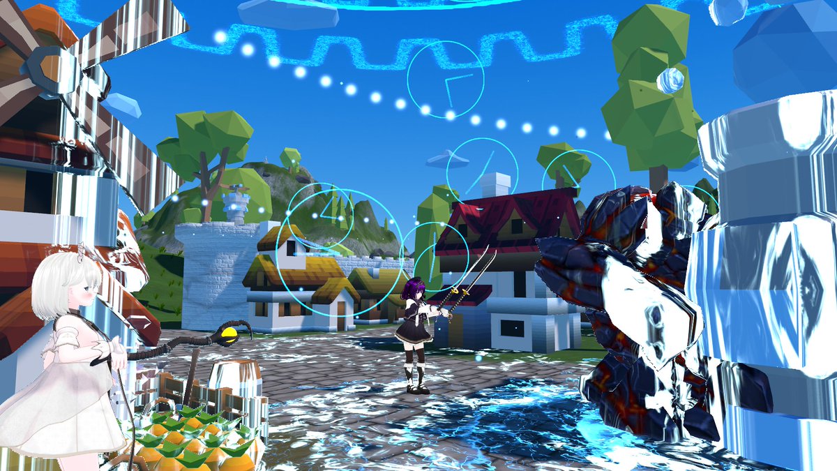 utanonV's tweet photo. 「［Game］ Udon Strategy」
武器や魔法を駆使して迫りくる大量の敵から拠点を守るアクションワールド。
レベルアップで武器や魔法を強化することもできます。最大4人までプレイ可能。
#VRChat_world紹介
#うたのんのVRChat_world紹介
#Udon_strategy https://t.co/l8wfVPDgFK