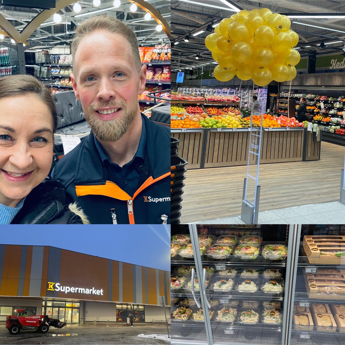 Tänään avautui Espooseen Mikkelään kauan odotettu kauppa: K-Supermarket Kunkku! Olipa komea rakennus, yhdessä Onnisen kanssa toteutettu. Herkkua oli monenlaista: Halmeen leipomo, Fat lizard pizzaa, upea hevi, karkkimaailma, paikallisia tuotteita jne. Kuvassa myös kauppias Kenzu.