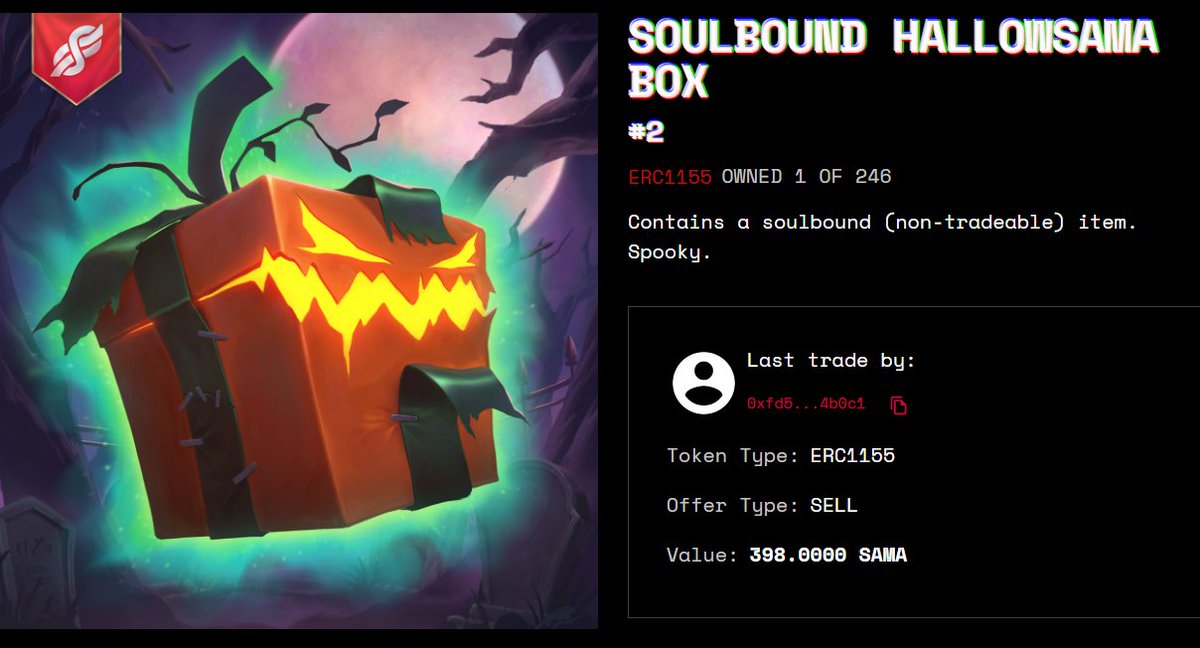 🚨#HALLOWSAMABOX GIVEAWAY TIME🚨✔

Prize:1 x Hallowsama Box (FP 398 $sama) <a href="/ExosamaNFT/">Exosama</a> <a href="/MoonsamaNFT/">Moonsama</a> 

1⃣ Follow me <a href="/AggelosSpirogi1/">Aggelos1</a> 
2⃣ Like @ RT
ENDS 2/1/2023
Happy 2023 to everyone!!!