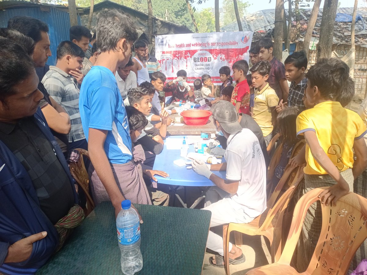 RYA_Rohingya's tweet photo. On 30 December   , at around 10 am Rohingya Youth Association organised a free blood diagnosis campaign in the camp, Cox’s Bazaar, Bangladesh.

The slogan of the RYA free blood diagnosis campaign is, “Your health and well-being is our responsibility.” https://t.co/iXKExVoUnC