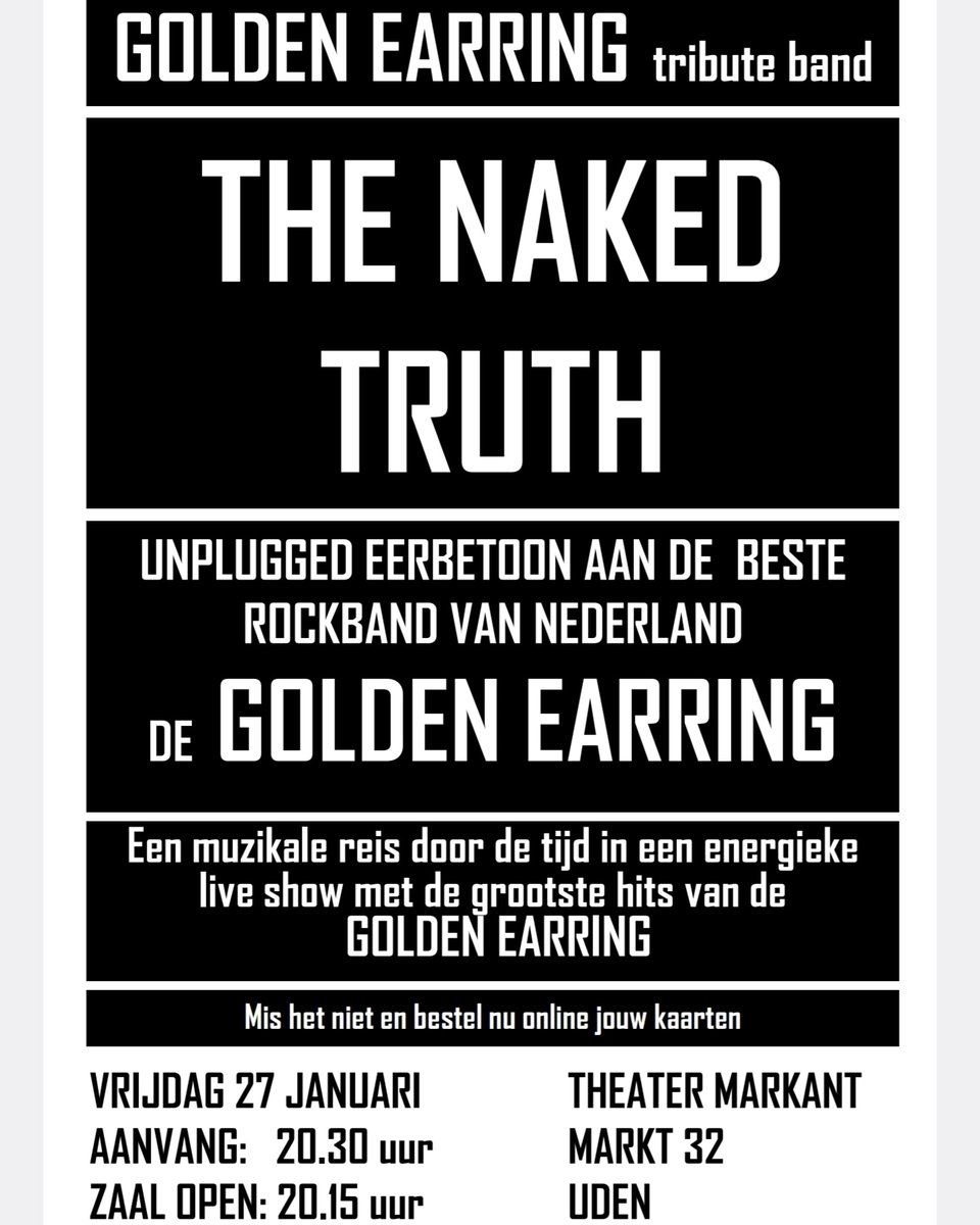 27 januari beginnen wij het nieuwe jaar goed met een optreden in een fantastische zaal <a href="/MarkantTheater/">Markant Theater Maashorst</a> #uden #brabant #theaterweekend 

#vuurwerk #Top2000agogo #Top2000cafe <a href="/brabantsdagblad/">Brabants Dagblad</a> <a href="/omroepbrabant/">Omroep Brabant</a>