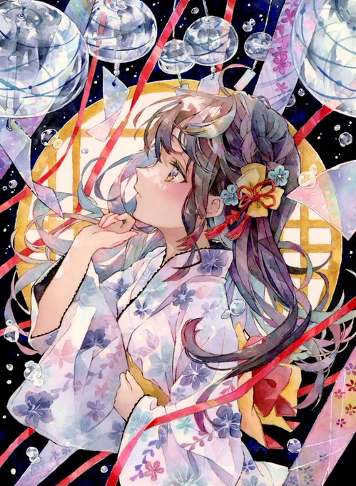 #2022年自分が選ぶ今年の4枚#watercolour 今年も絵を見てくださりありがとうございました!初個展でみなさまに原画を見てもらえたのが本当に嬉しかったです。来年も透明水彩を使ってさらに成長したアナログ絵をたくさん描きたいです* 
