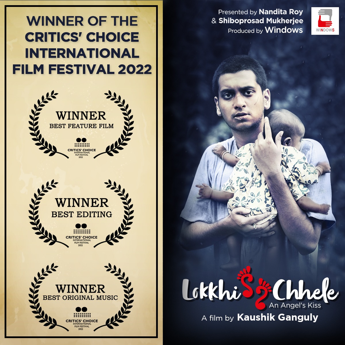 We are proud to announce that Lokkhi Chhele has been judged as the winner in the Best Feature Film, Best Editing and Best Original Music categories of the prestigious Critics' Choice International Film Festival. Heartiest Congratulations to our entire team! #Lokkhichhele