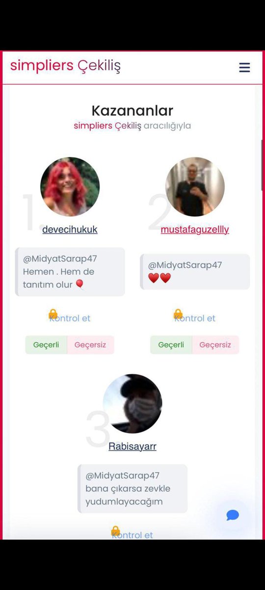 Çekilişe katılan herkese teşekkür ederim.Kazanan arkadaşlar lütfen iletişime geçip adres bilgilsi yollayabilirmisiniz 🍷🍷