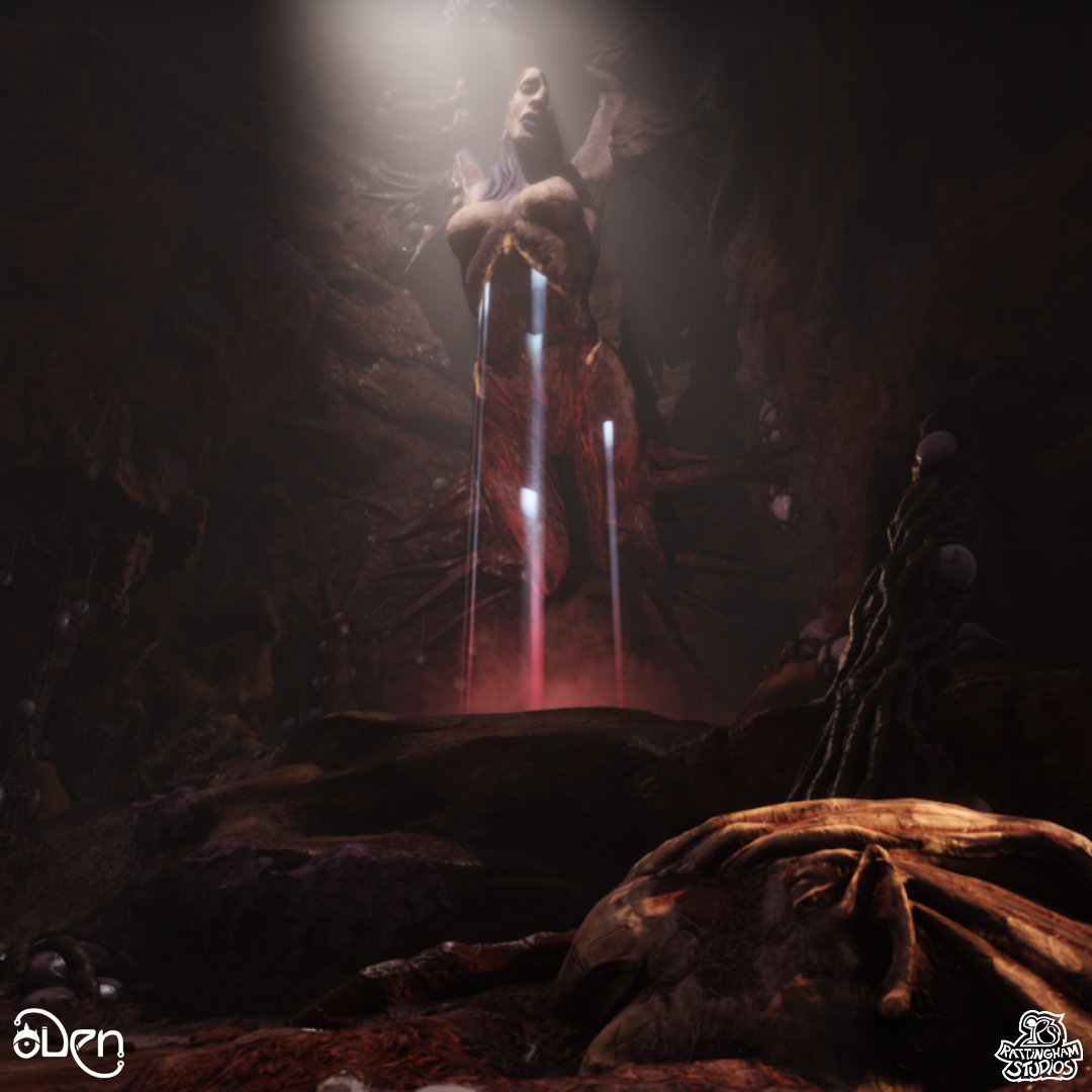 RattinghamS's tweet photo. The putrid clusters on Oden feed on the Nath of the earth and use it to spread. 
Now there is no longer any memory of a world without Corruption, as of a world without the Tower of Heresy.
#oden #rattinghamstudios 
#UE5 #indiegame #videogames #soulslike #dark #screenshotsaturday https://t.co/xlgD4AMQS8