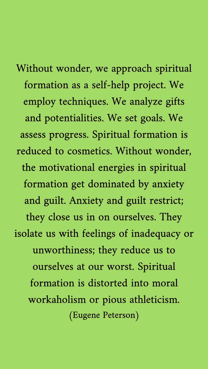 JonTyson's tweet photo. Without wonder, spiritual formation becomes self help. https://t.co/BxegNxoMsY