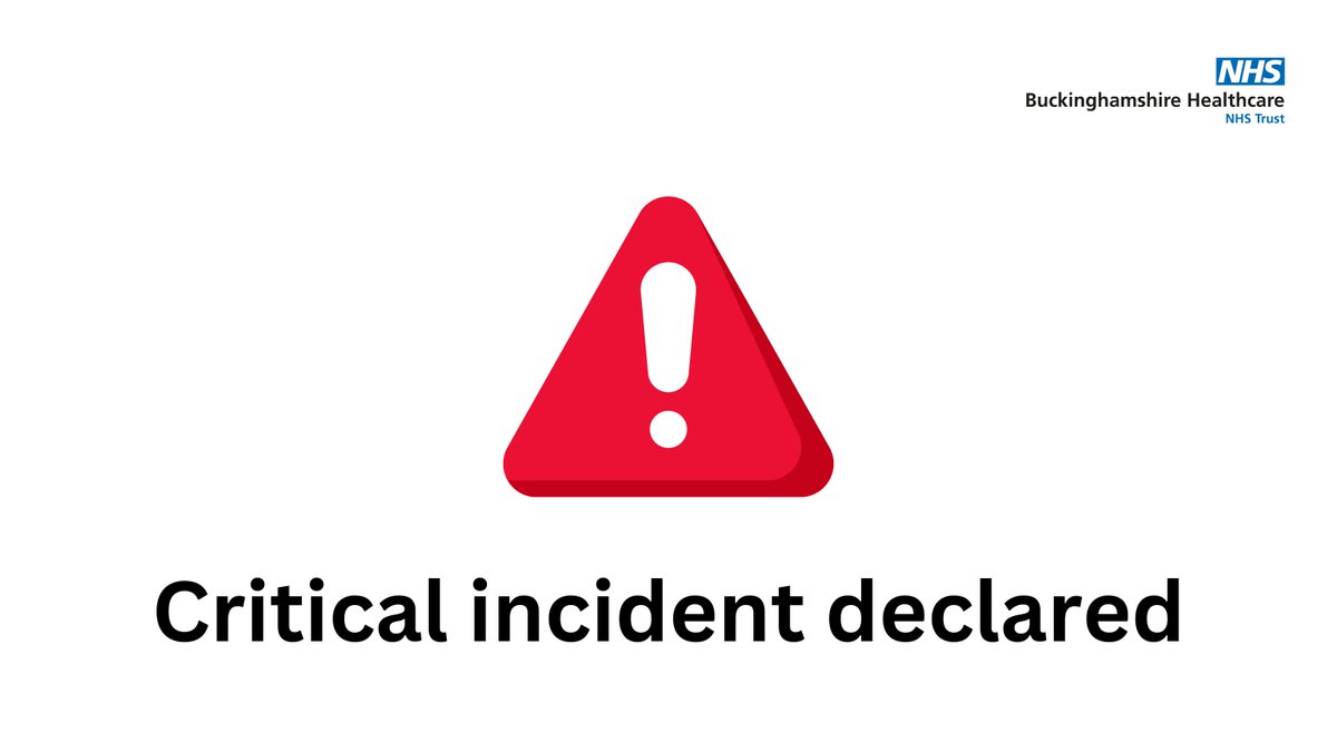 BucksHealthcare's tweet photo. The Trust has declared a critical incident due to severe and sustained operational pressures across our hospitals. Our priority is making sure our patients are safe and that we keep our critical services running.

Find out more and how you can help us ⬇️
https://t.co/vUZh8Ca0MY https://t.co/h7UJBtuHkV