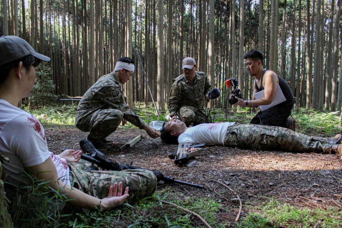 『脱走兵』撮影風景です。
クランクインは5月29日。京都のサバゲーフィールドを貸し切り、撮影しました。
#自主製作映画