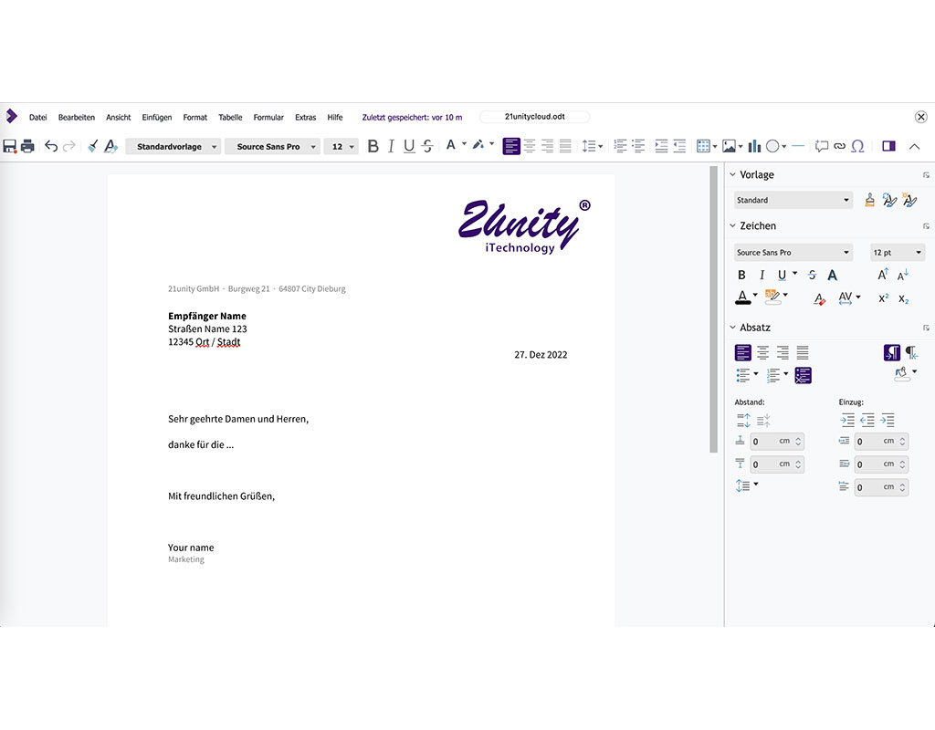 21unity21's tweet photo. Eine gute Collaboration Suite beinhaltet auch ein funktionierendes Office, welches eine hohe Kompatibilität zu anderen Office Programmen hat. Dieses bietet #CollaboraOnline.
In der #21unitycloud ist CollaboraOnline ein Bestandteil der #21unity Collaboration Suite. https://t.co/ukMonu9RKV