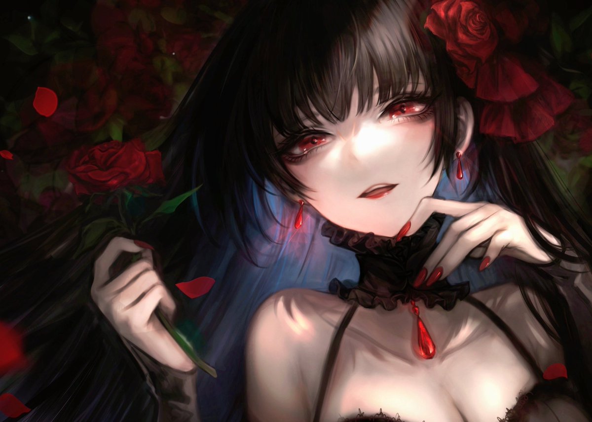 「ご依頼でした、黒髪赤目だいすき 」|京極 閏　え29bのイラスト